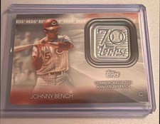 2021 Topps Johnny Bench #70LP-JB 70th Anniversary Logo Patch Series 1 Reds