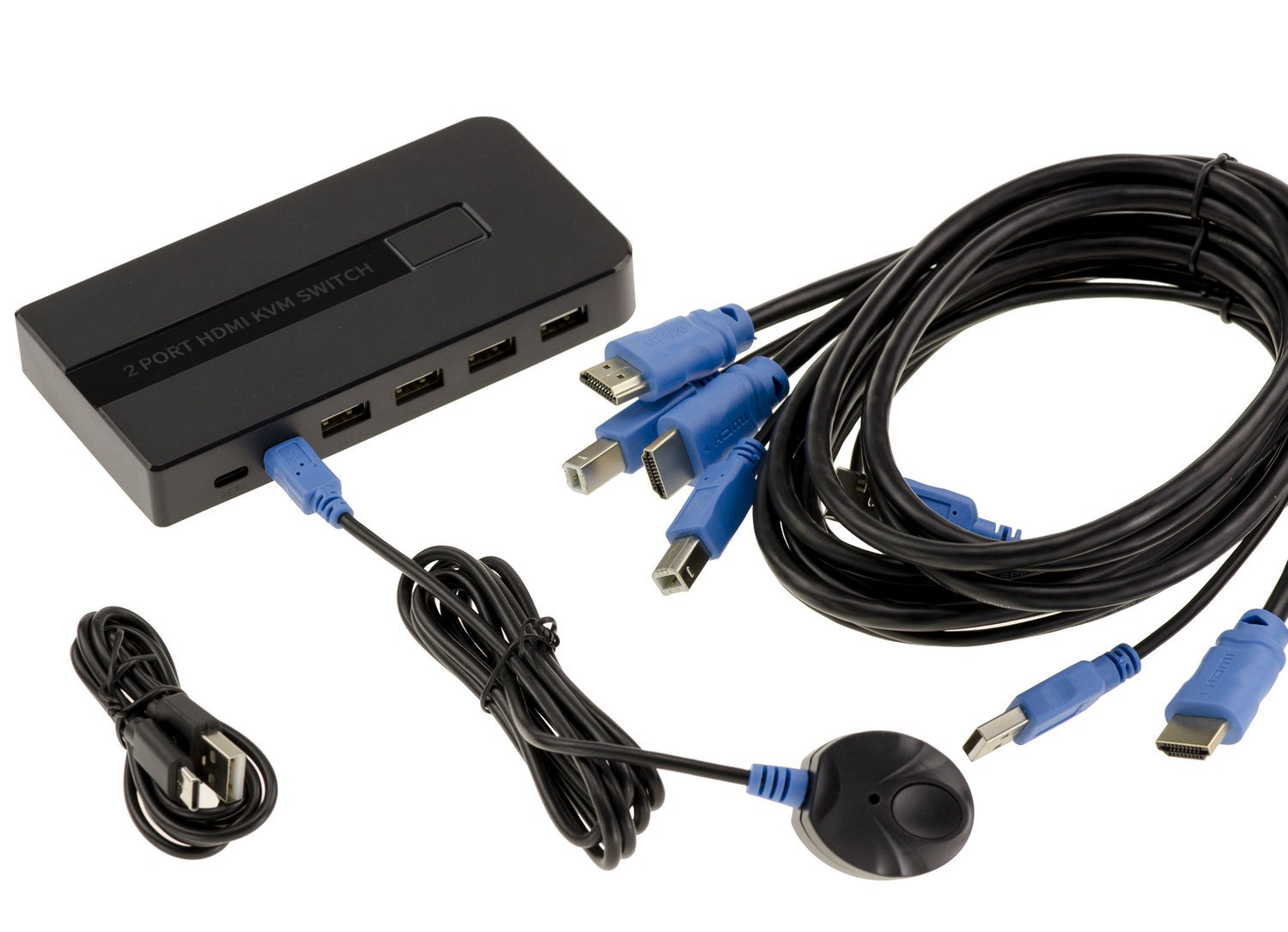Boîtier KVM Switch HDMI 4K 60Hz avec commutation rapide pour clavier et souris USB