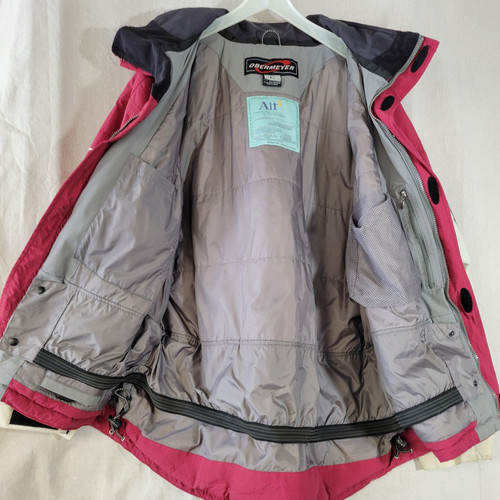 Mens Obermeyer Insulated Ski Jacket Maroon White Colorblock Size Large - Picture 3 of 22