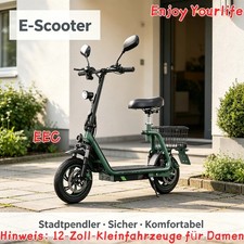 48V 13AH Mit Straßenzulassung 12" Elektroroller mit Sitz E-Scooter TWOFISH …