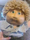 Vtg 1982 Cabbage Patch Kids Boy Doll Blonde Curly Hair Blue Eyes