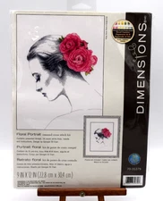 Dimensions 35379 "Floral Portrait" Counted Cross Stitch Kit by NEW Sealed