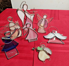 Lot of 7 Stained Glass Angels