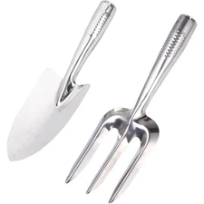 Garden Trowel Stainless Steel Hand Shovel 2pcs Set for Digging Planting