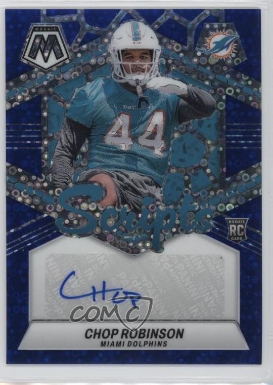 2024 Panini Mosaic Rookie Scripts No Huddle Blue Prizm Chop Robinson Auto RC