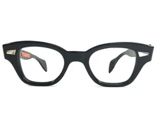 Vintage Bausch & Lomb Eyeglasses Frames #880 Ebony Horn Rim 42-22-130