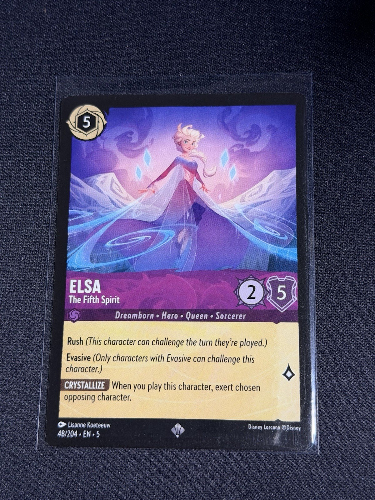 Disney Lorcana Elsa The Fifth Spirit 48/204 EN NM Shimmering Skies Super Rare