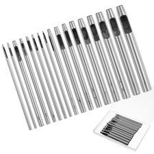 17 PCS Leather Hole Punch Set, 0.5-7mm Metal Round Punching Hole Tool with Stora