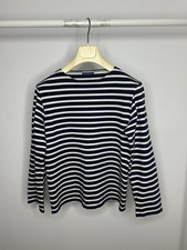 Saint James Striped Sweatshirt Sweater Black Mens Size S
