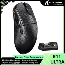 ATTACK SHARK R11 Ultra 8K Carbon Fiber Wireless Gaming Mouse, PAW3950 MAX Sensor