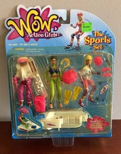 WOW Action Girls #6203 Sports Figure Set Ski Scuba Skater 2000 Lanard NEW Sealed