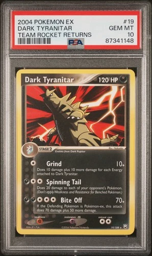 2004 POKEMON EX TEAM ROCKET RETURNS #19 DARK TYRANITAR PSA 10