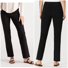 Quince Ultra Stretch Ponte Straight Leg Pants Womes Petite Medium Black Office