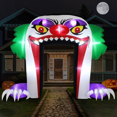 10 FT Halloween Inflatable Clown Archway - Scary Outdoor Yard Decorations, Blow