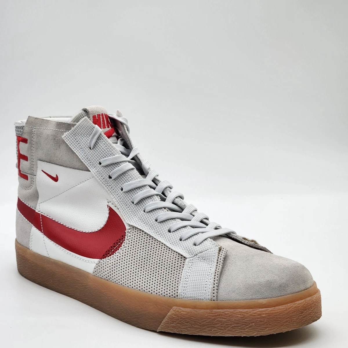 靴 Nike SB Zoom Blazer Mid US11 Nike SB Zoom Blazer Mid Premium Gray White Red Shoes FD5113 100