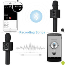 Wireless Bluetooth Karaoke Mic 3-in-1 Portable Handheld Speaker for Smartphones
