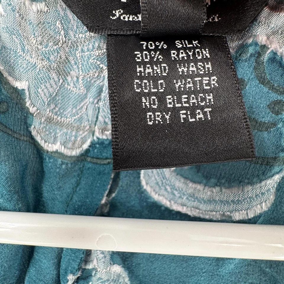 Citron Santa Monica Kimono Jacket Womens Medium Silk Blend Floral Crane Boho - Image 4 of 4