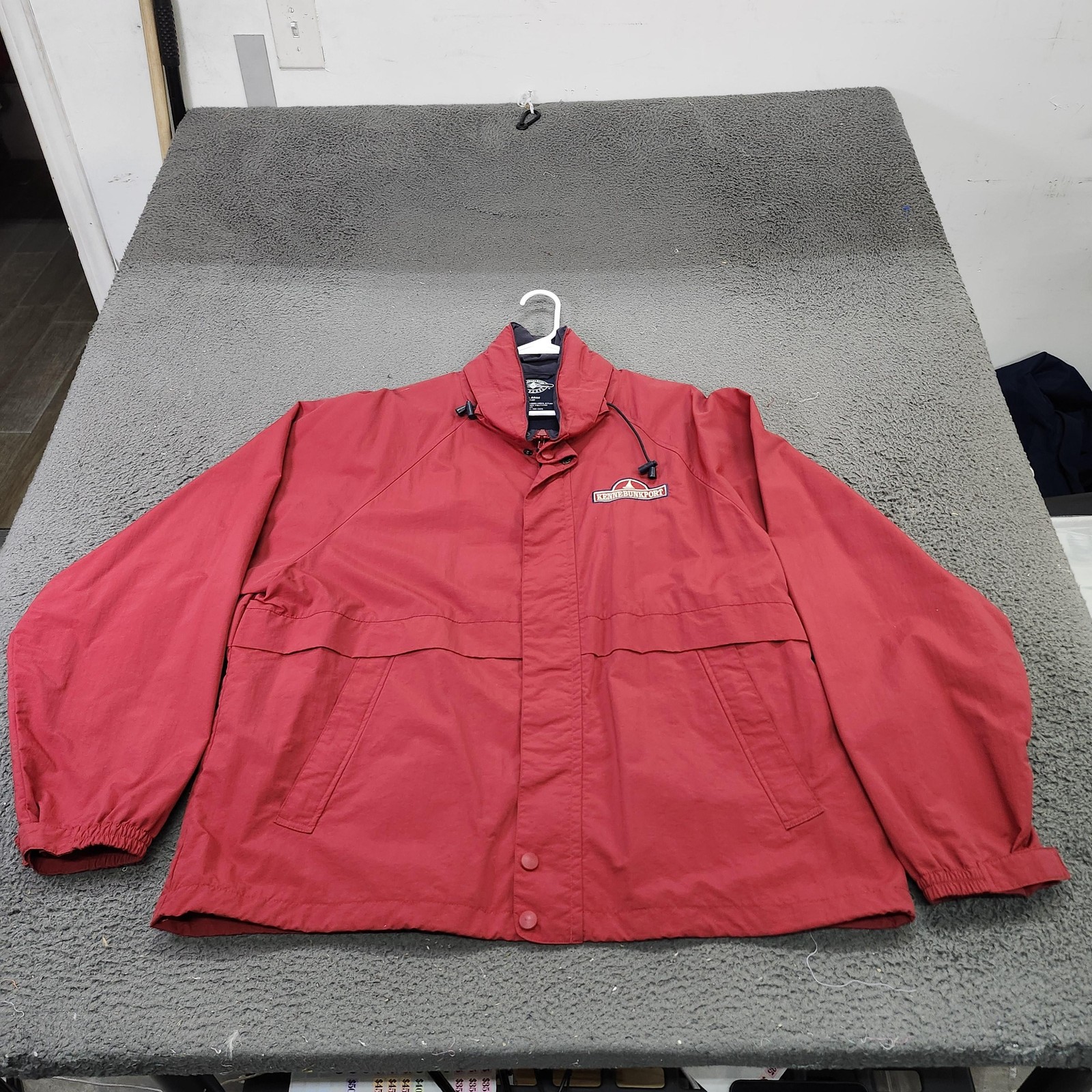 Charles River Apparel Hooded Jacket Mens 2XL Red Windbreaker Full Zip Pockets