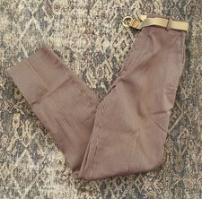 VTG 80s Silver Unicorn Striped Slacks Dress Pants SZ 3 Tall High Waist Pants