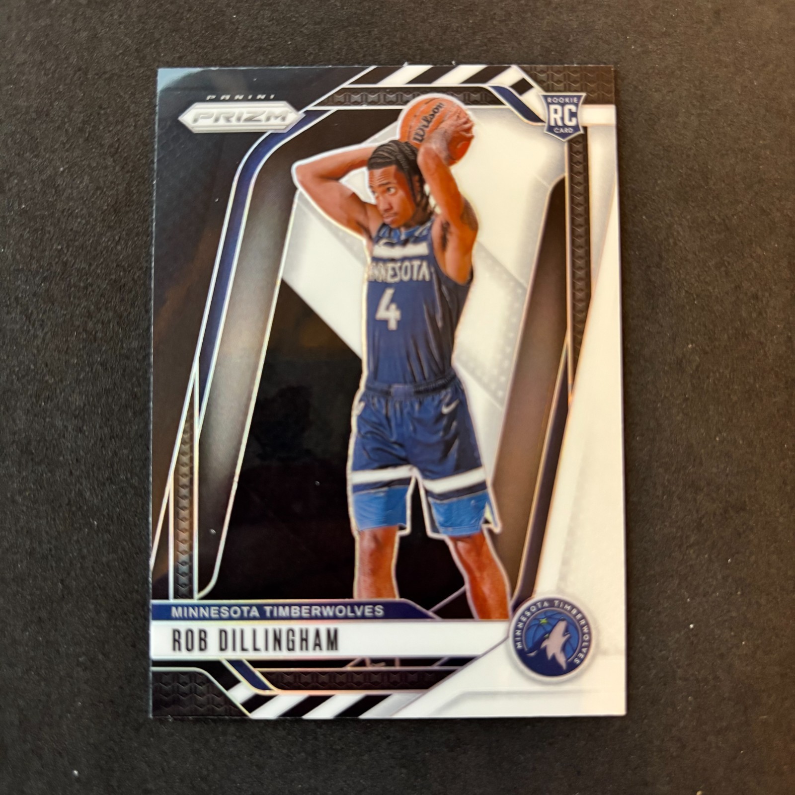 2024-25 Panini Prizm Rob Dillingham RC Black White Rookie #250 Timberwolves SP