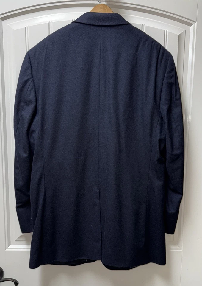 LN MENS 46 REGULAR JOS. A. BANK 100% CASHMERE BLAZER JACKET NAVY BLUE - Image 2 of 4