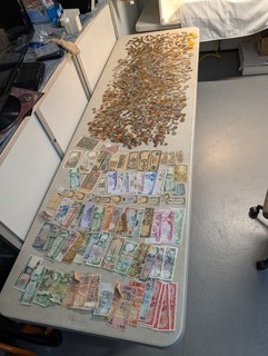 25.4 Pounds of Foreign Coins and Currency