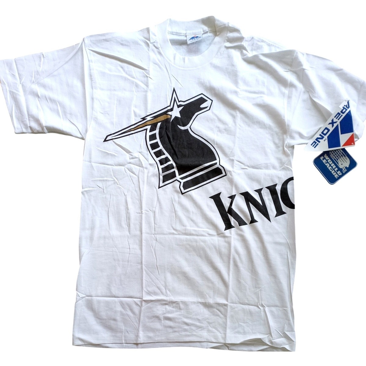 NEW York Knights Jersey 90s APEX T-shirt L white WLAF Nfl Europe