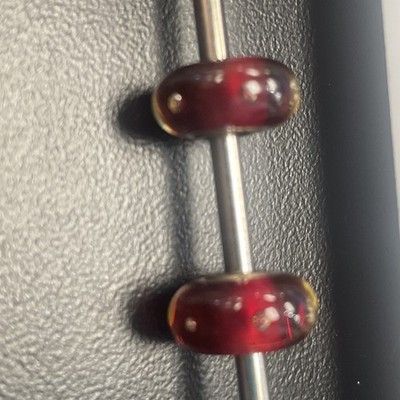 Authentic Trollbeads Glass 61158 Red Bubbles 2 Beads RETIRED