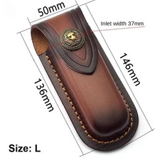 Folding Knife Multi Tool Case Pouch 5" Cowhide Leather Sheath Pocket