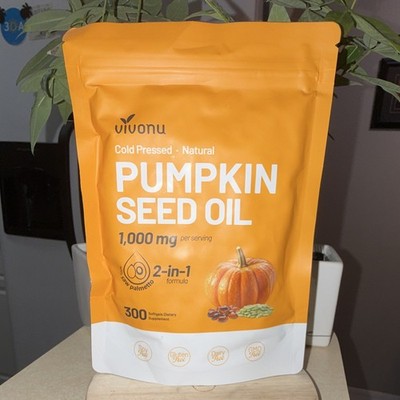 Vivonu Pumpkin Seed Oil + Saw Palmetto 1000mg Softgels 300ct Prostate Health