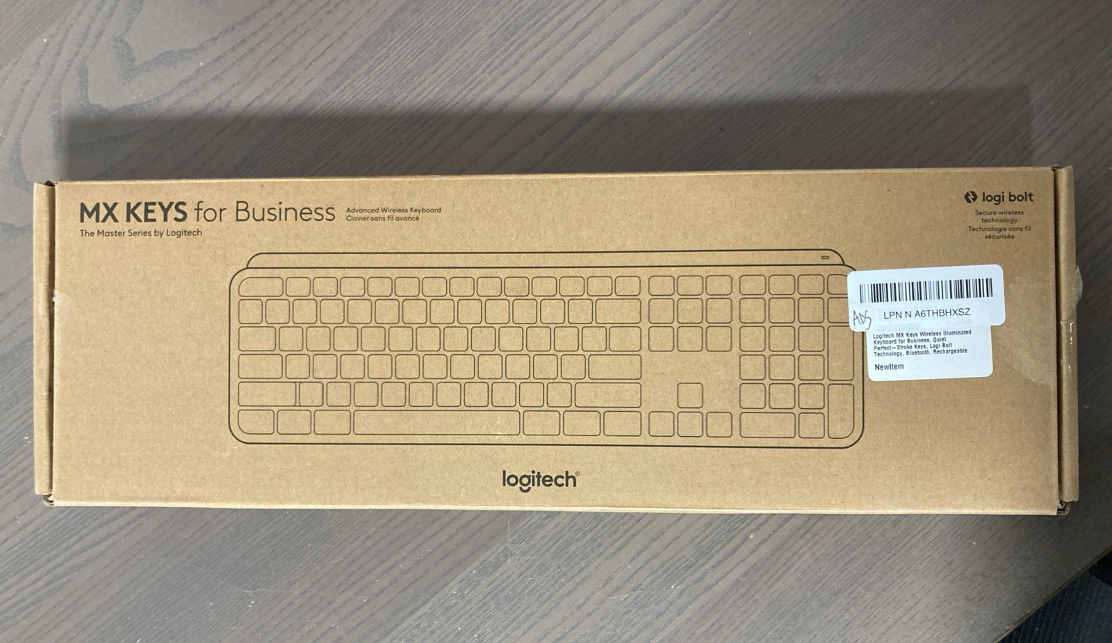 Logitech keyboard, MX keys for business, opened box but unus