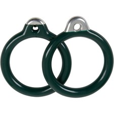 SWING SET STUFF COMMERCIAL COATED ROUND TRAPEZE RINGS GREEN PAIR kid play 0015