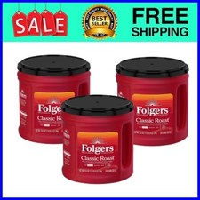 Folgers Classic Roast Ground Coffee, Medium Roast, 25.9 oz Canister, 3pack