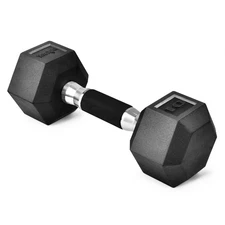 Yes4All Rubber Grip Encased Hex Dumbbell – Hand Weights With Anti-Slip 5-5