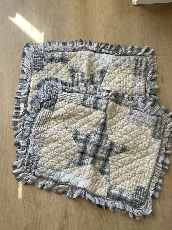 Fundas de almohada colcha Star Patchwork vintage tamaño estándar 21x27 Foto 3 de 4