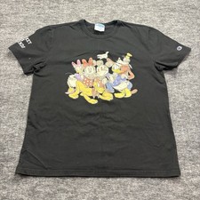 Vtg Champion Disney Mickey Friends T Shirt Womens L Black Graphic Made In USA