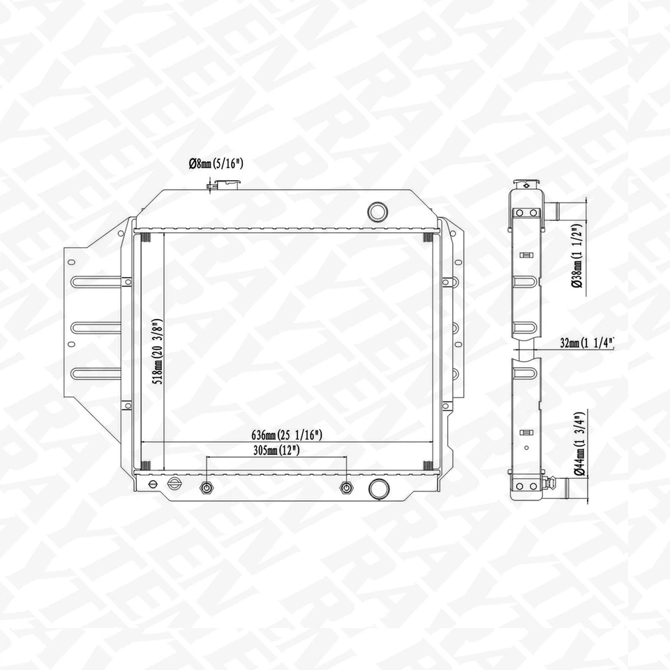 Radiator for 1992-1996 Ford E-150/250/350 Econoline 4.9L DPI1455 F5UZ8005C Foto 4 de 4