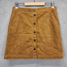J. Crew Corduroy Button Front A-Line Mini Skirt Camel Beige Size 6