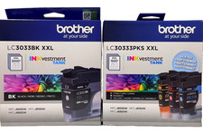 New Genuine Brother LC3033XXL Black Cyan Magenta Yellow 4pk Ink Cartridges