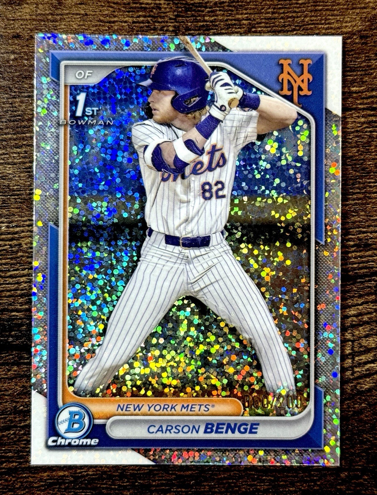 2024 Bowman Draft Carson Benge Chrome Sparkles Refractor 1st #/200 Mets