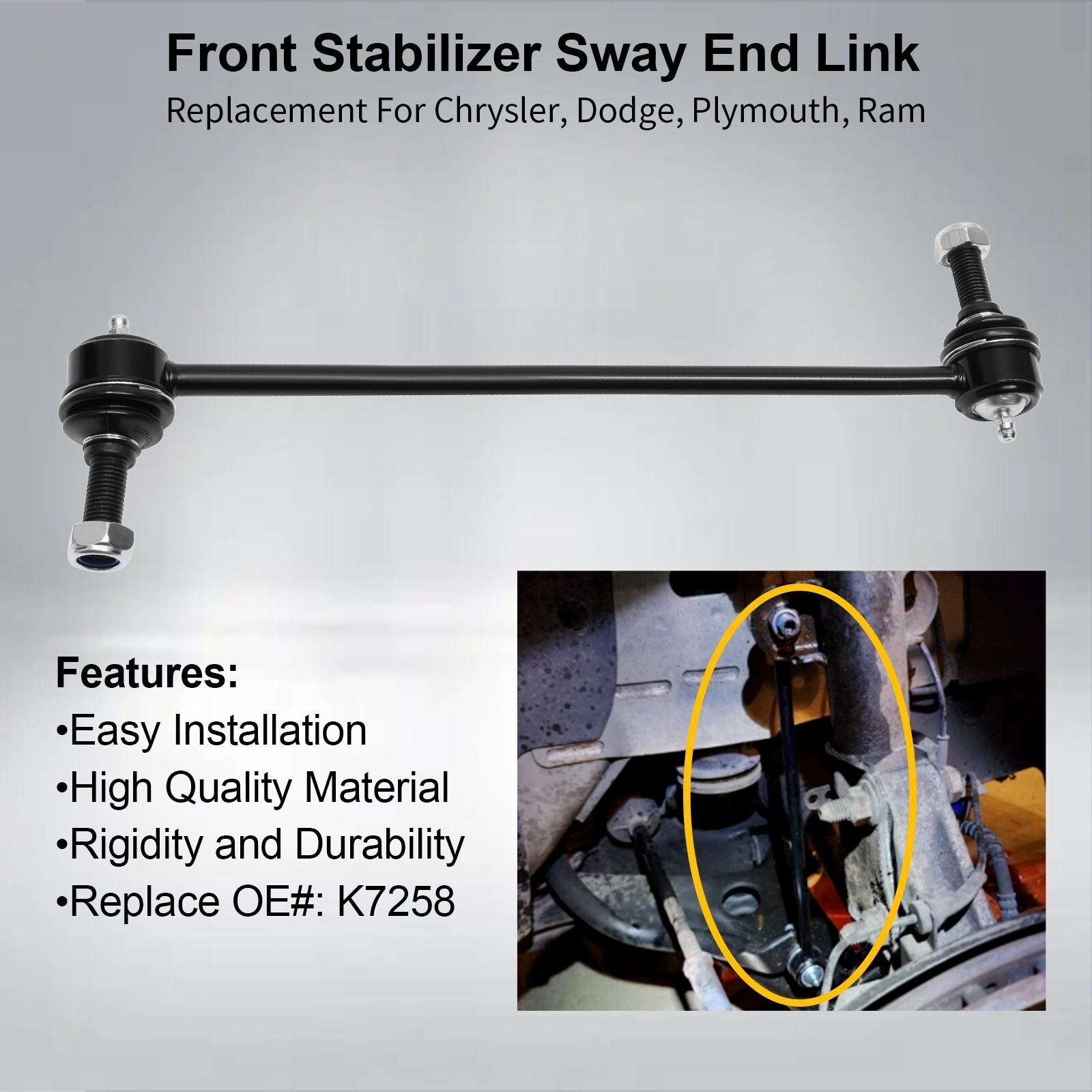 2PCS Front Sway Bar Link For 96-15 Dodge Grand Caravan Chrysler Town & Country