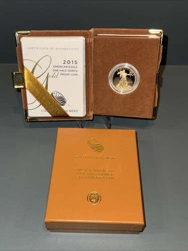 2015-W American Eagle 1/2 Oz Gold Proof Coin $25 US Mint .5 Troy Oz COA & Case