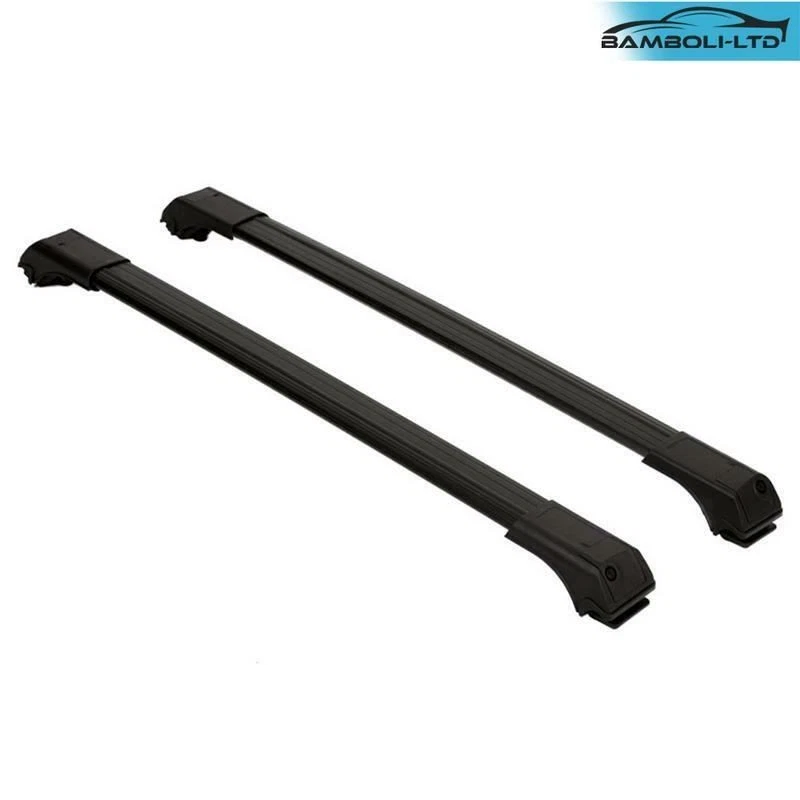 Se adapta a BMW X5 2004-2007 barras transversales de techo rieles transversales superiores aluminio JUEGO NEGRO Foto 2 de 4