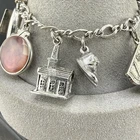 Vintage Estate Sterling Silver Charm Bracelet Souvenir Sewing Photo 7in