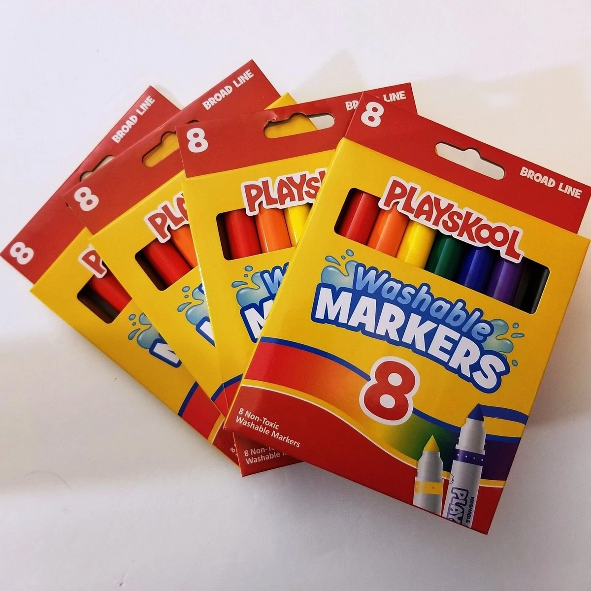 Playskool Washable Markers 8 Ct. Non-Toxic Broad Line (4 Packs) | eBay