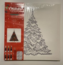 Acrylic Paint A Christmas Tree Canvas 14  x14  New