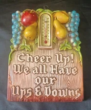 Vintage Wall Thermometer Cheer Up! We All Have Our Ups & Downs Fruit Kitchen