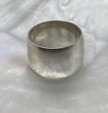 Vintage SOLID Sterling Silver Wide Wedding Band Ring SIZE 7.75