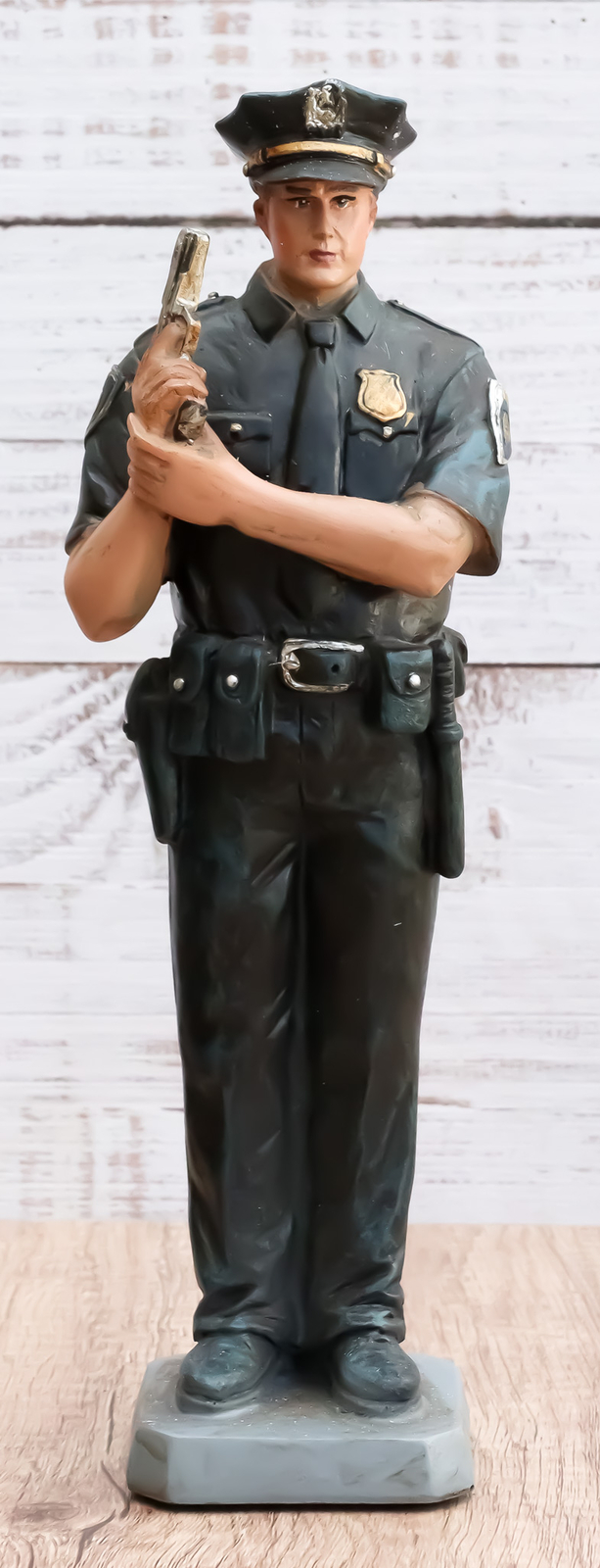 Men In Blue Police Man Officer Cop In Uniform Carrying Gun Memorial Figurine