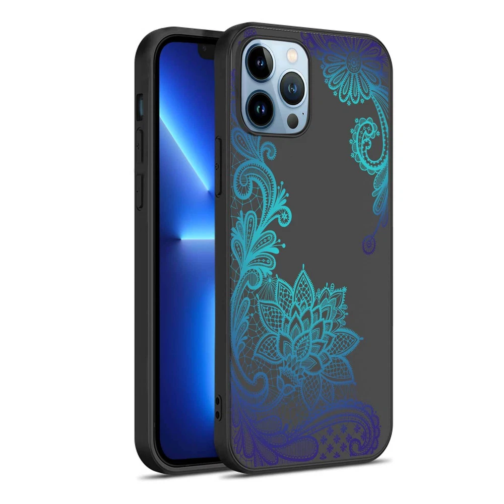 Phone Case For Apple iPhone 14 Pro Max 13 12 15 Flower Lace Protective TPU Cover
